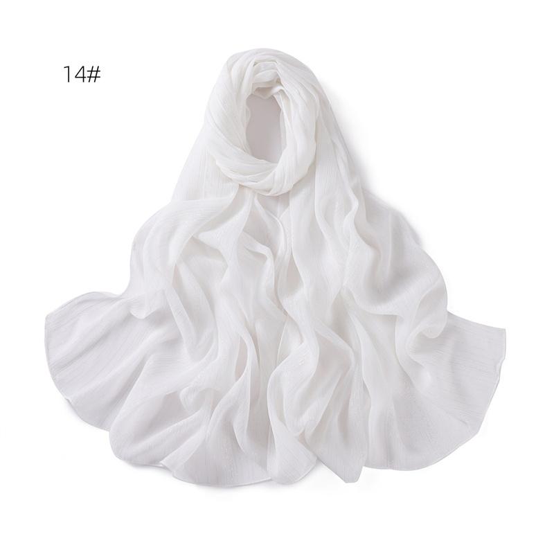 Plain Silver Glitter Shimmer Bubble Chiffon Hijab Sparkle Veil Ramadan Shawls Beach Headscarf Bufandas Muslim Headband 175*70Cm