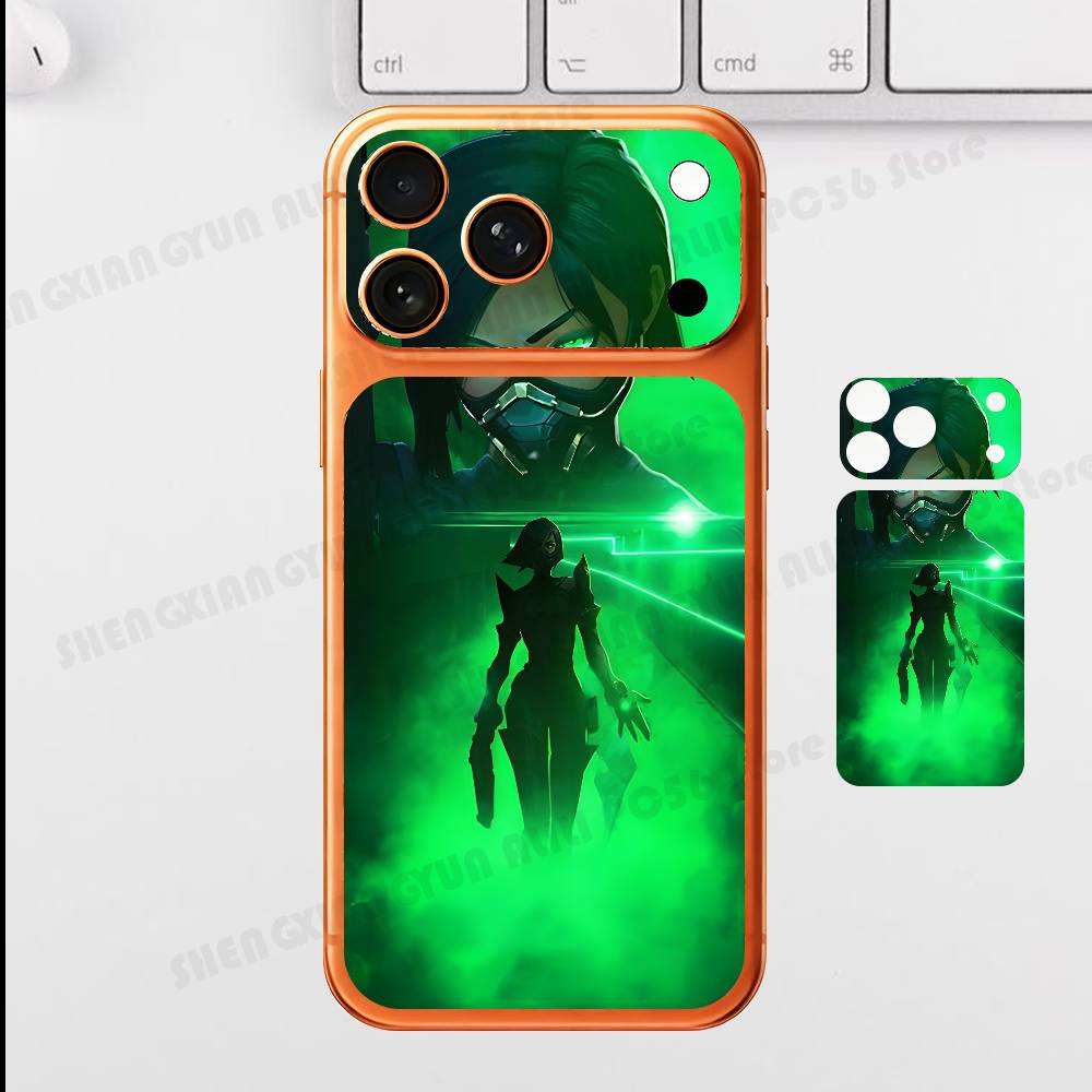 

Game V-Valorant Plain Decal Skin For IPhone17 Pro ProMax Back Film Cover Wrap Anti-scratch Durable Sticker iPhone17promax