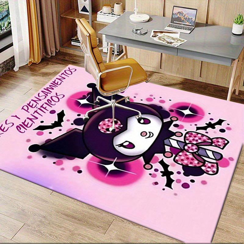 1pc Sanrio Kuromi Mermaid Printed Office Carpet Rectangle Rug Under The Table,Perfect Room Decor for Living Room, Bedroom, Kitchen, Non-slip Floor Mat