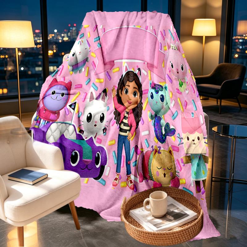 Gabby's Dollhouse Print Blanket - Soft & Comfortable, for Bedroom, Travel, Sofa, Home Decoration - Birthday Christmas Gift for Friend