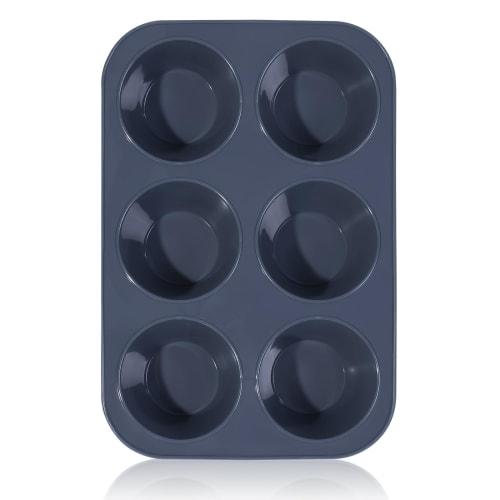 Large Silicone Muffin Pan, Cake Pan, Nonstick, 6-Cavity Muffin Pan, Baking Cups, Cake Mold, Kitchen Tool, Easy To Clean (Gray)