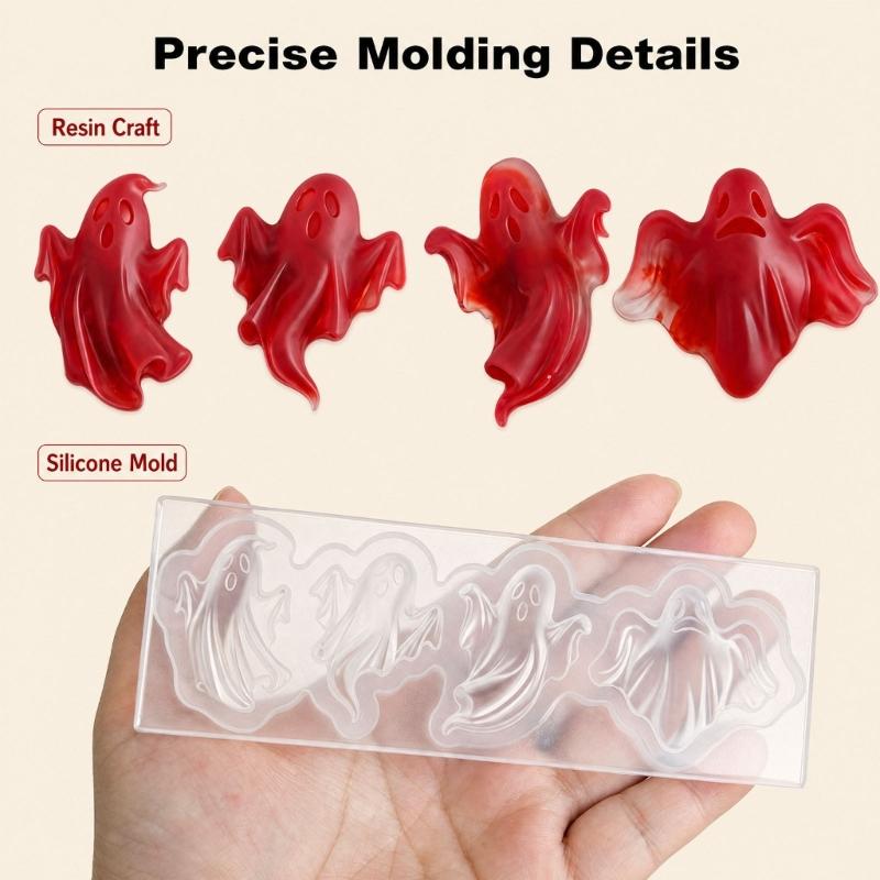 Halloween Resin Mold with Separate Cavities for Casting Pendants, Keychains, Magnets, and Themed Decorations in One Pour