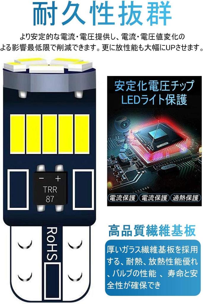 T10 LED Blue Explosive Position Lamp, T10 LED, Built-in Canceller, 5W, 15 Pcs, 4014
