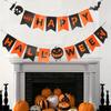 1/2pcs-Halloween flag hanging ornaments-decorated with ghost bat skeletons and scary pumpkins, festive decorations
