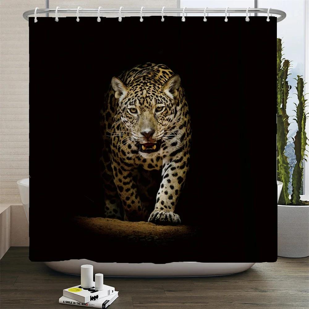 Animals Printed Lion, Tiger, Cat,Elephant,3D Bath Curtains Waterproof Polyester Cloth Washable Bathroom Shower Curtain With Hook