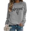 Women's Crew Neck Long Sleeve Loose Fit Sweatshirt Letter Print Casual Oversized Top