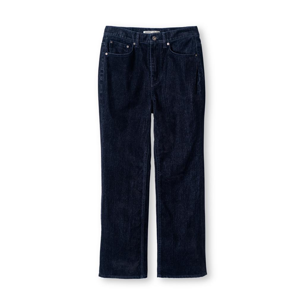 CONNECT KINLOCH Velvet Flare Denim Pants [Navy]