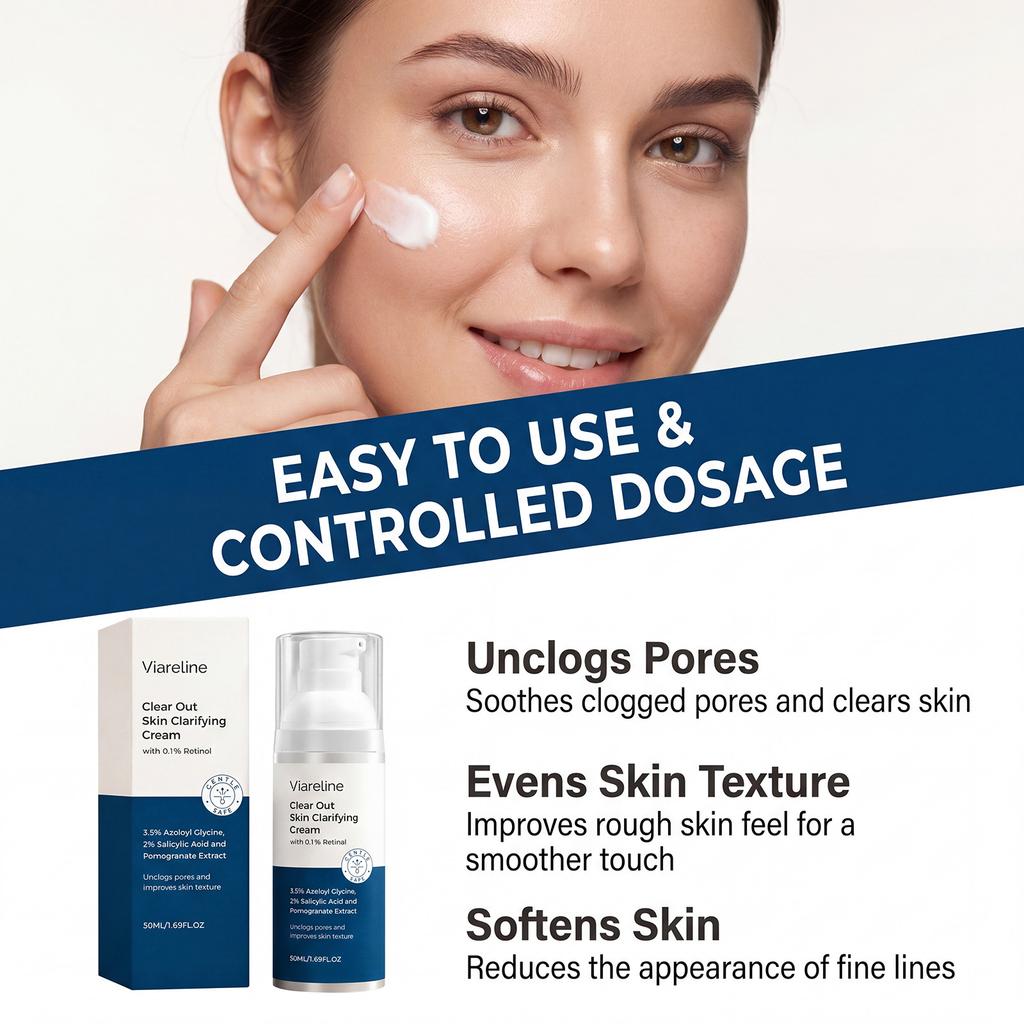 VIARELINE Crema Viso Illuminante Controllo Sebo Applicazione Liscia Lenitiva Idratante Cura della Pelle 50g