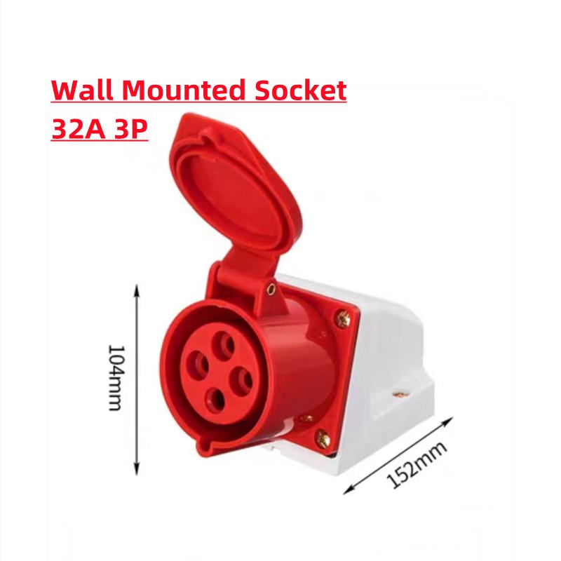 Industrial Plug and Socket 5pin 3core 3P/4P/5P Electrical Connector 16A 32A IP44 Wall Mounted Socket 220V 380V 415V MALE FEMALE