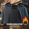 2025 Plus Size Men's Autumn/Winter Cotton Fleece Hooded Jacket
