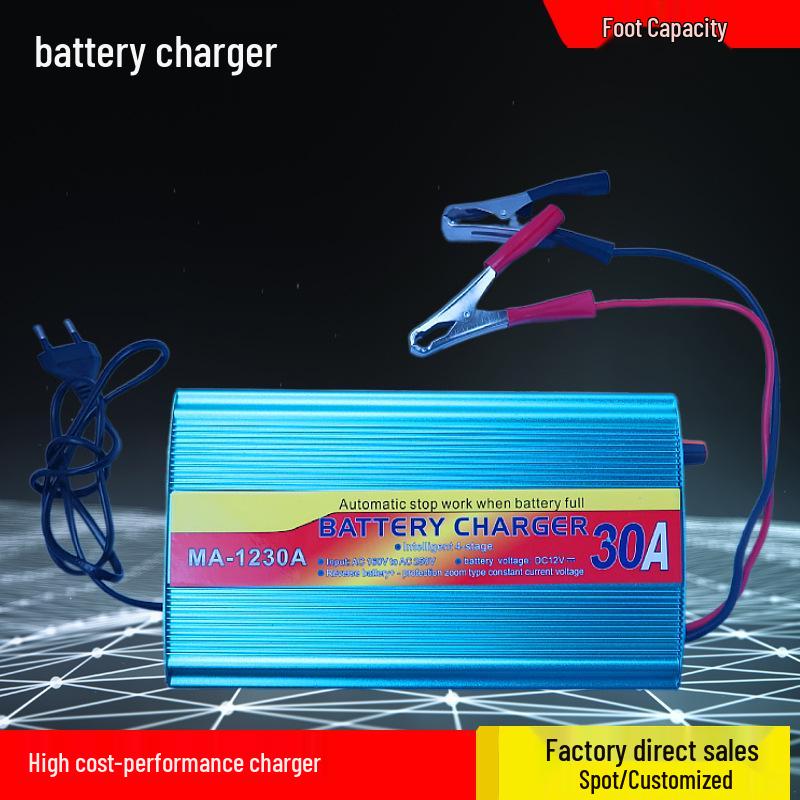 12V 30A Lead-Acid & 14.6V 20A LiFePO4 Battery Charger, Anti-Reverse Protection, Auto Stop.