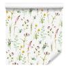 Watercolor Meadow Flowers and Leaves Wallpaper for Living Room and Bedroom 50x1000
