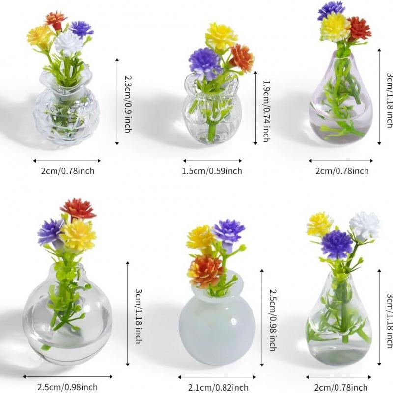 Magnetic Flower Vase Mini Glass Vases for Fridge Refrigerator Magnet Set Small Decorative Accessories