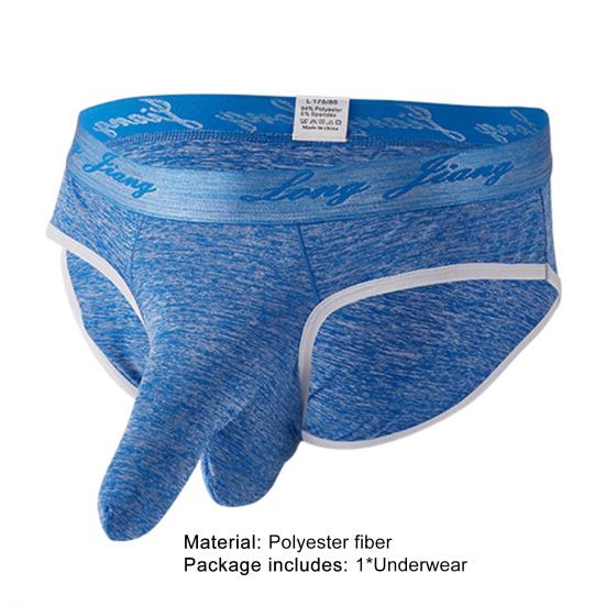 Longjiang Men Wide Waistband Briefs 3D Elephant Nose Solid Color Mid Waist Panties