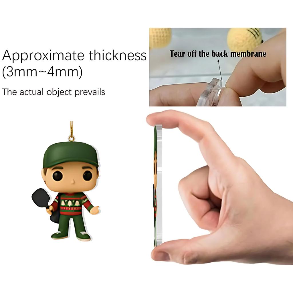 2D Flat Acrylic Mystery Box 24pcs Pendant With Airplane Box Funny Christmas Countdown Calendar