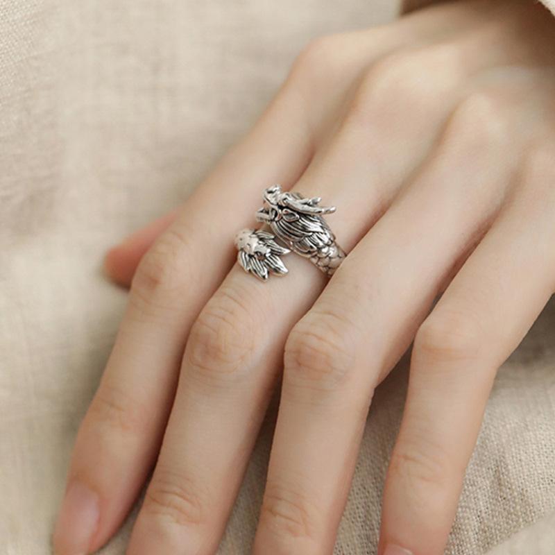 Trendy Couple Adjustable Rings Retro Style Copper Jewelry For Women Summer Spring