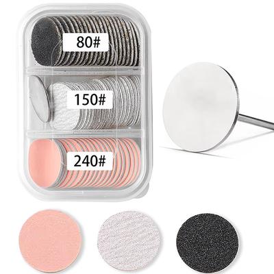 15/20/25mm Removedor de Cutículas e Calos para Pés Papel de Lixa Substituível com Kit de Discos de Pedicure Limpador de Pele Morta Lima para Pés