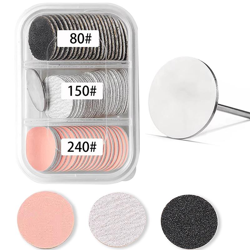 15/20/25Mm Fuß Nagelhaut Hornhaut Entfernung Austauschbares Schleifpapier Mit Pediküre Scheiben Pads Set Tote Haut Reiniger Fuß Raspeln Feilen