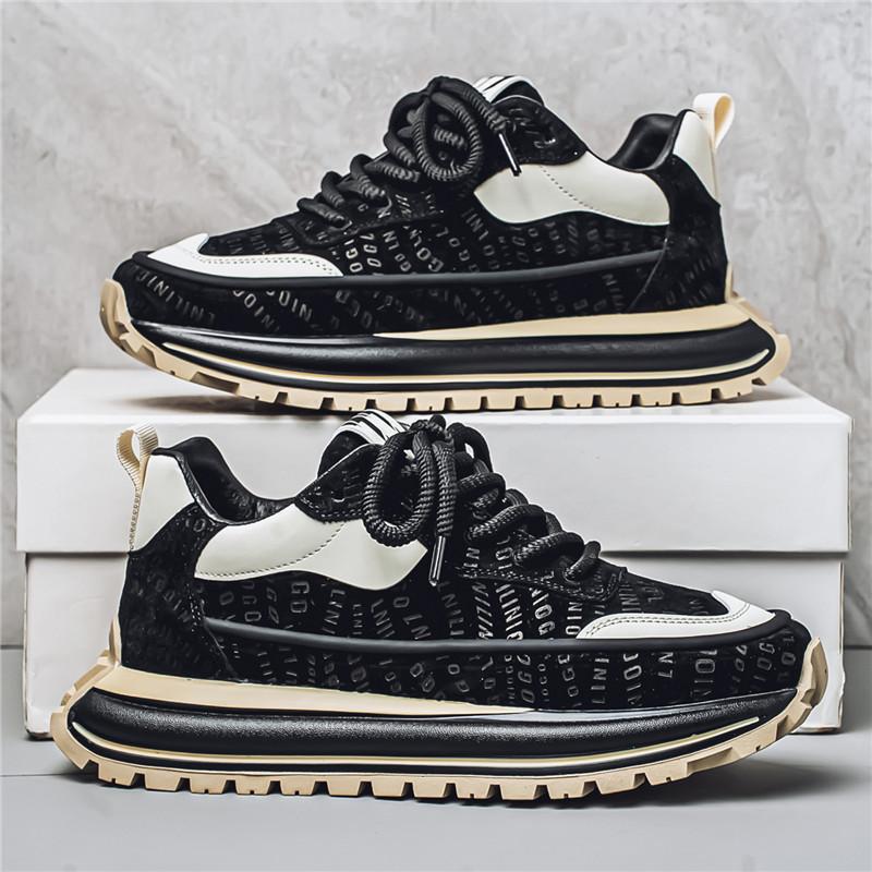 Men's shoes new spring student trend versatile thick-soled wear-resistant non-slip sports casual shoes men's low-top dad shoes