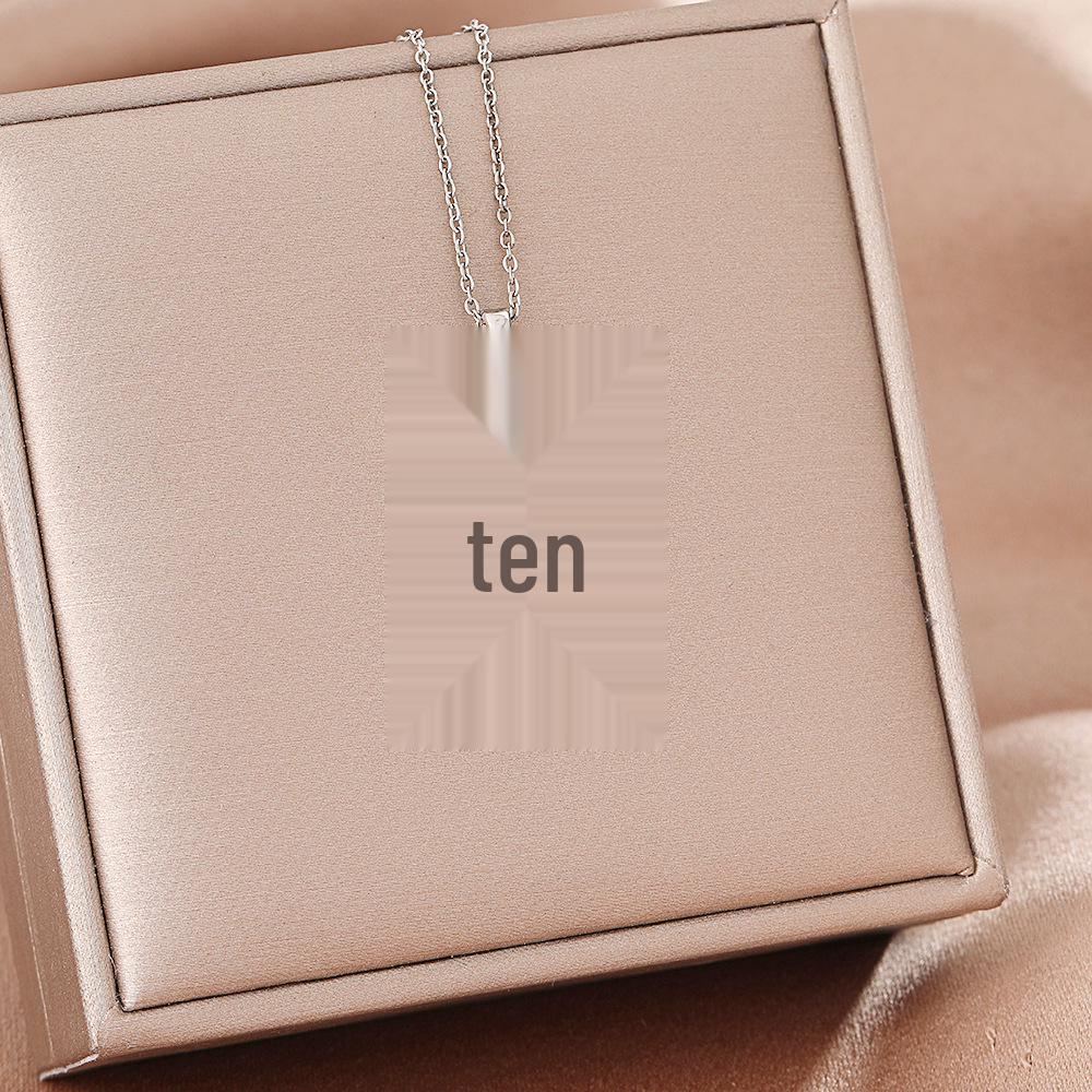 Women's Silver Titanium Steel Necklace with Micro-Inlaid Zircon - Elegant, Durable Clavicle Chain Jewelry