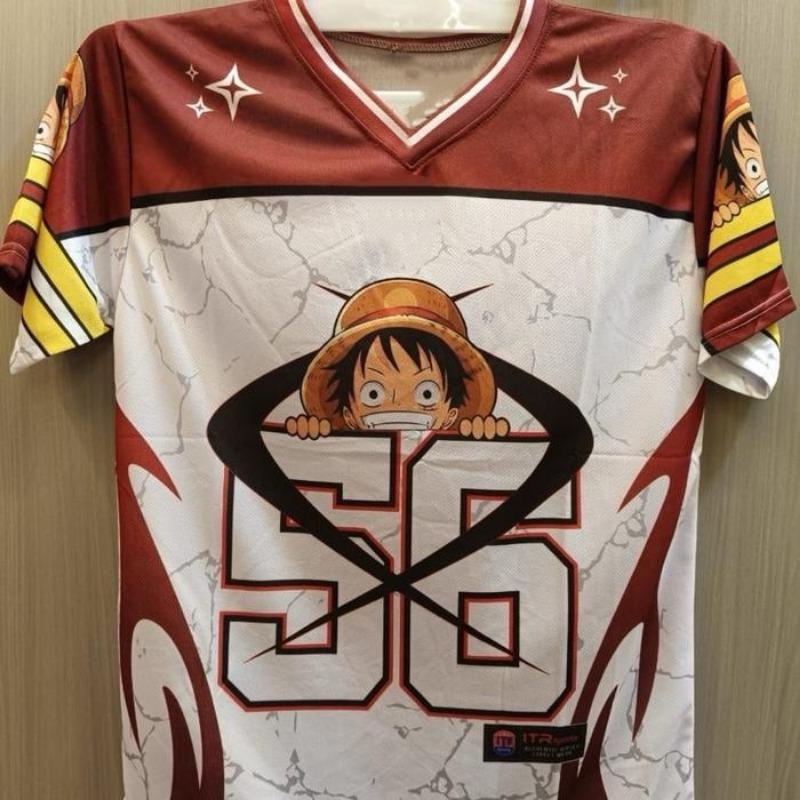 

Нові футбольні футболки, Японське аніме Bandai One Piece Луффі та Зоро Футболка, Спортивний вуличний вільний стиль для чоловіків та дітей M