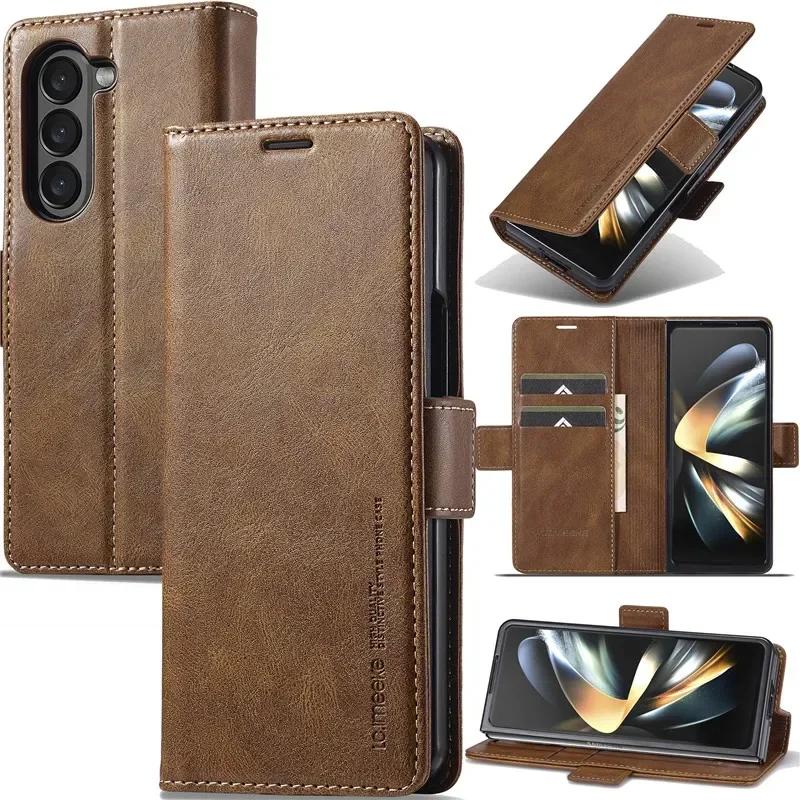 Luxury Magnetic Wallet PU Leather Case For Samsung Galaxy Z Fold 3 4 5 6 7 Card Solt Holder Pocket Cover For Galaxy Z Fold7 6 5