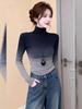2026 French Chic Gradient High-Neck Brushed Cotton Slimming Women's Base Layer Top