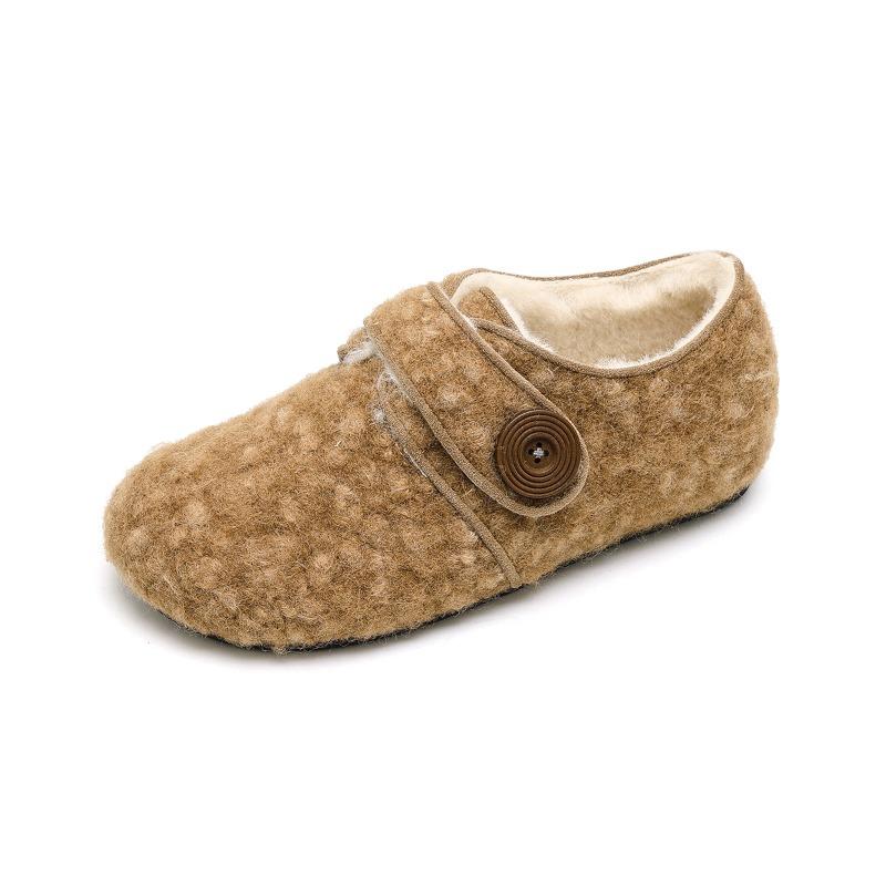 

Soft Winter Fur Shoes Women Loafers Warm Plush Flat Fashion Brand Ladies Shoes Beige Yellow Plus Size 42 42 жовтий