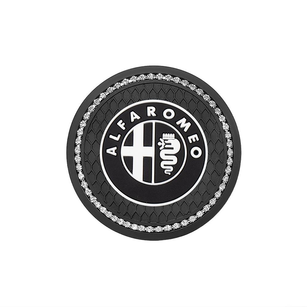 

For Alfa Romeo Giulietta 156 GT 159 147Mito Giulia F1 Stelvio 1pc/2pcs Non-slip Car Water Cup Pad Rubber Mats Car Accessories For Alfa Romeo