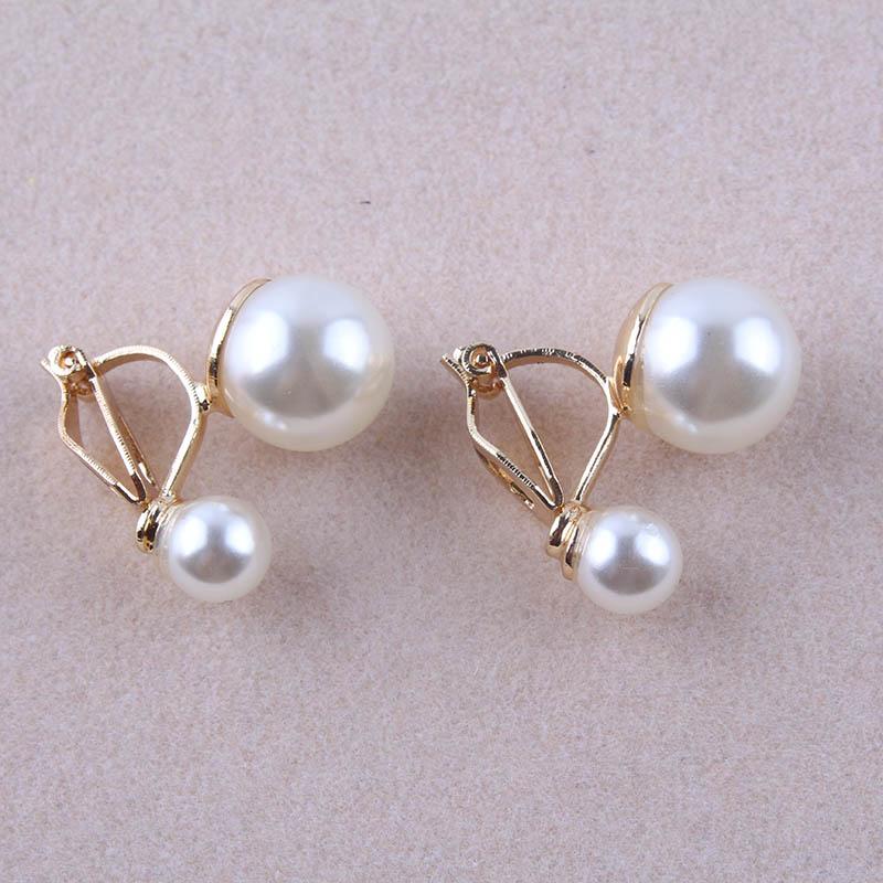 Simulierte Perle Statement Clip auf Ohrringe Frauen Hochzeit Party keine durchbohrten Ohrringe Maxi Schmuck Liebe Weihnachtsgeschenk