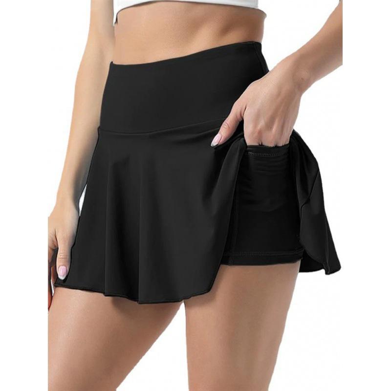 Xia Xin Elegant Women s Pleated Tennis Skirt High Waist Sports Skirt White Black S чёрный