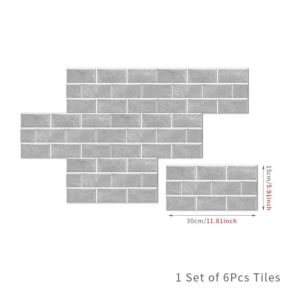 6pcs Self-Adhesive Tile Stickers PVC Self-Adhesive Wallpaper Decorative Wall Stickers  Kitchen