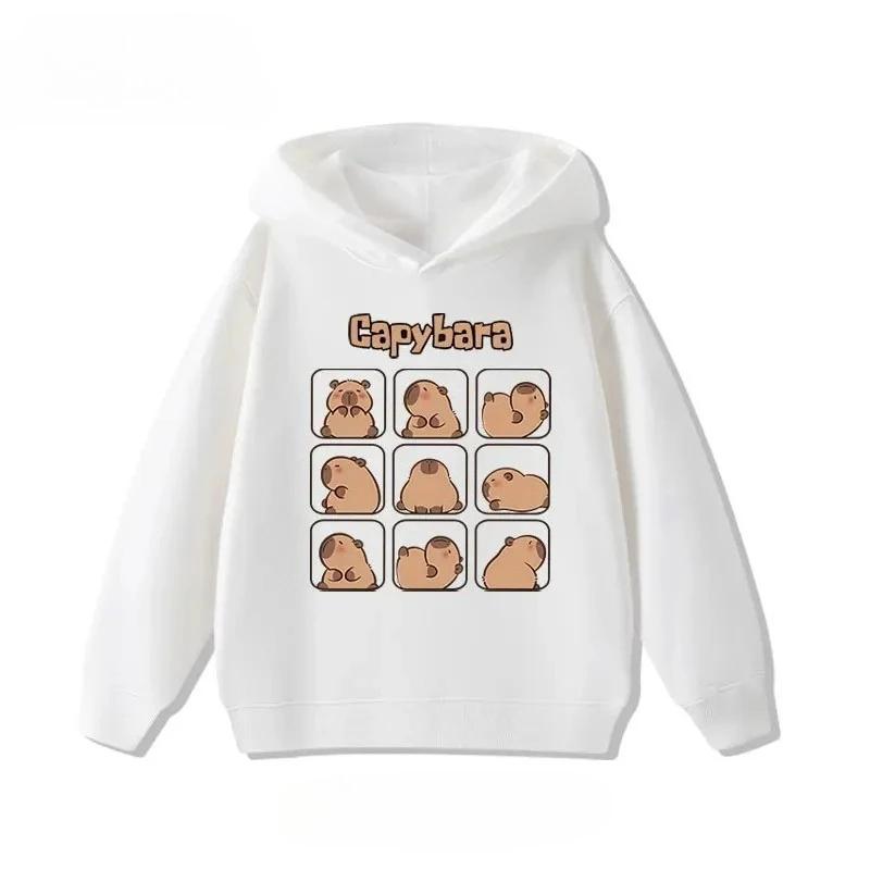Herbst 3-12J Cartoon Niedlicher Capybara Aufdruck Kinder Kapuzenpullover Lässig Modisch Bequem Jungen Mädchen Sweatshirt Pullover