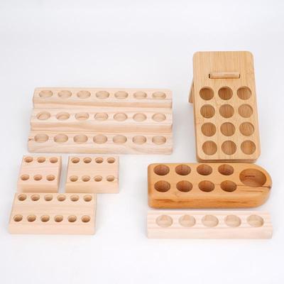 Wooden Multi-Specification Essential Oil and Nail Polish Display Shelf