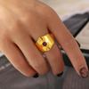 Elegantní evropský a americký šik zirkonový prsten - Široký pásek, Leštěný, Exagerovaný design, Nerezová ocel, Neblednoucí 18k pozlacení.