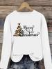 (Asian Size) style tree 90s Christmas new year Graphic Tee Women autumn winter Casual Fashion Top Clothing Print T Shirt Long Sleeve T-shirts