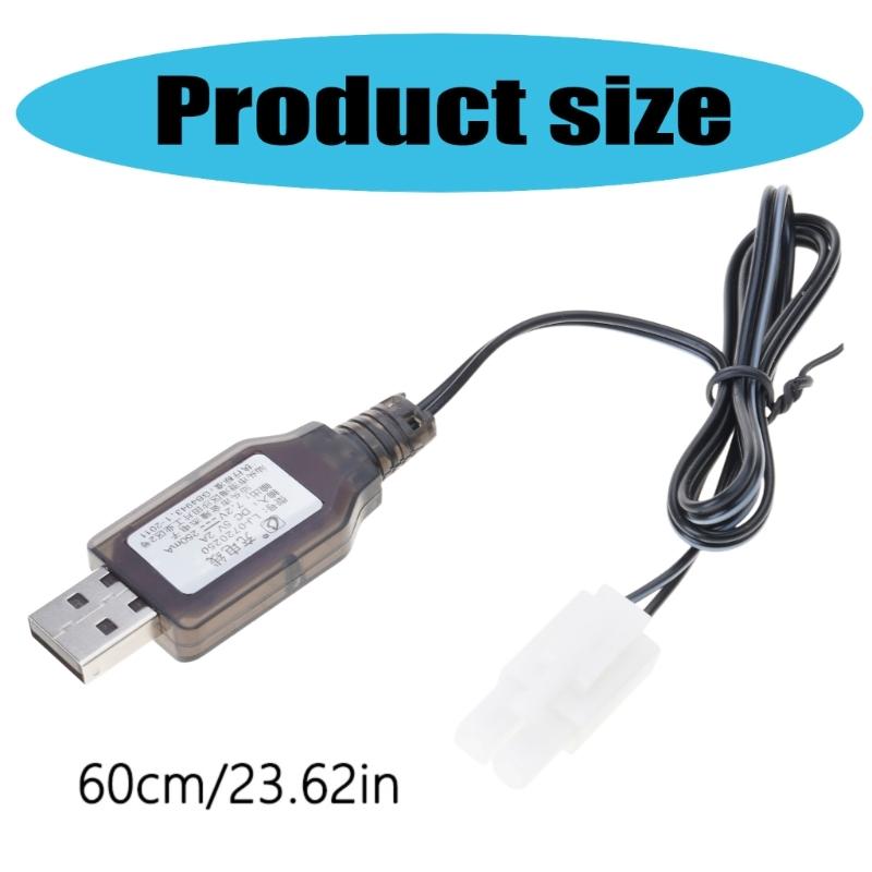 7.2V USB Charger Cable L6.2-2P USB Power Charging Cable Compatible for NiMH NiCD Batteries for Remotes Control Car