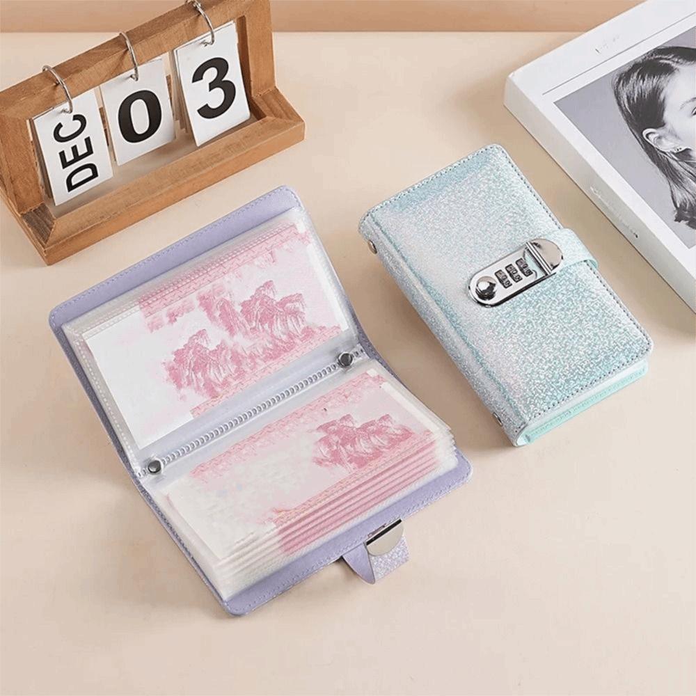 Reusable Password Lock Saving Notebook PU Leather Cover Financial Savings Book  Budgeting Tool
