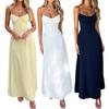 Γυναικείο Καλοκαιρινό Μακρύ Φόρεμα Sundress Ψηλόμεσο Δέσιμο Μπροστά Α-Γραμμή Αέρινο Φόρεμα Αμάνικο Με Λεπτές Τιράντες Boho Παραλίας Μακρύ Φόρεμα