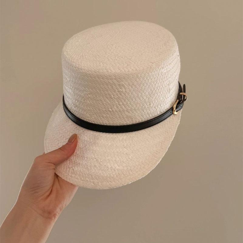 ! Simple casual versatile hand knitted belt equestrian hat fashion vacation sunshade knight hat women