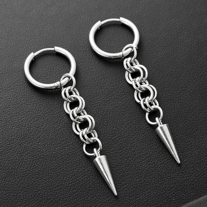 Gothic Y2K Punk Peak Rivet Pendant Earrings Men and Women Viking Jewelry  Street Dark Party Gift Accessories