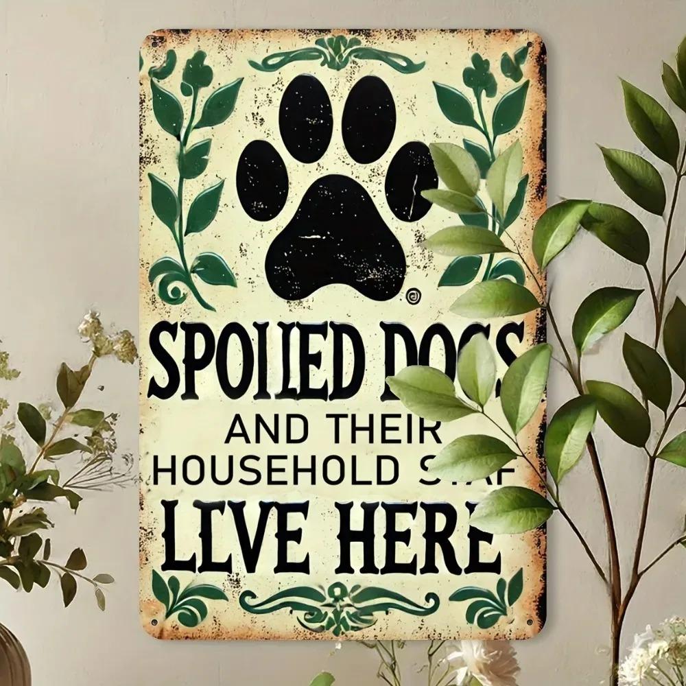 Vintage Metal Tin Sign 20x30cm Funny Dog Wall Decor Aluminum Plaque for Garden Yard Dog Lovers