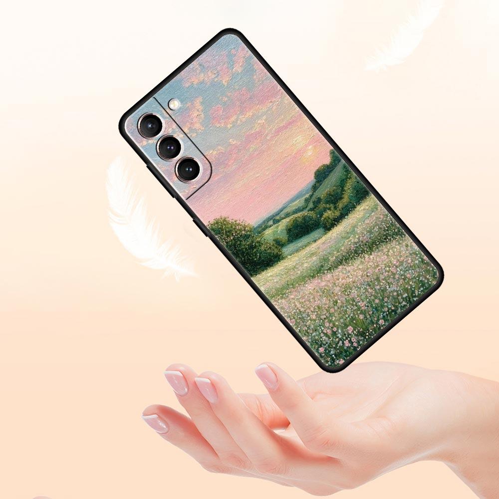Claude Monet Garten Malerei Kunst Handyhülle Für Samsung Galaxy S26 Ultra S25 Plus S24 FE S23 S22 5G S21 S20 Hülle Schwarz Weich