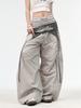 Europäischer & Amerikanischer Stil High-Sense Schnür-Cargohose mit Layered Wide-Leg Parachute Design