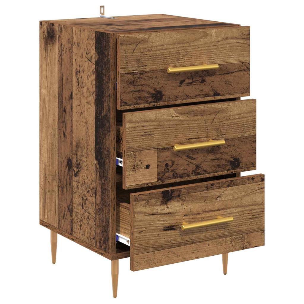 Nightstand with Drawers Reclaimed Wood Look 40 x 40 x 66 cm Engineered Wood
