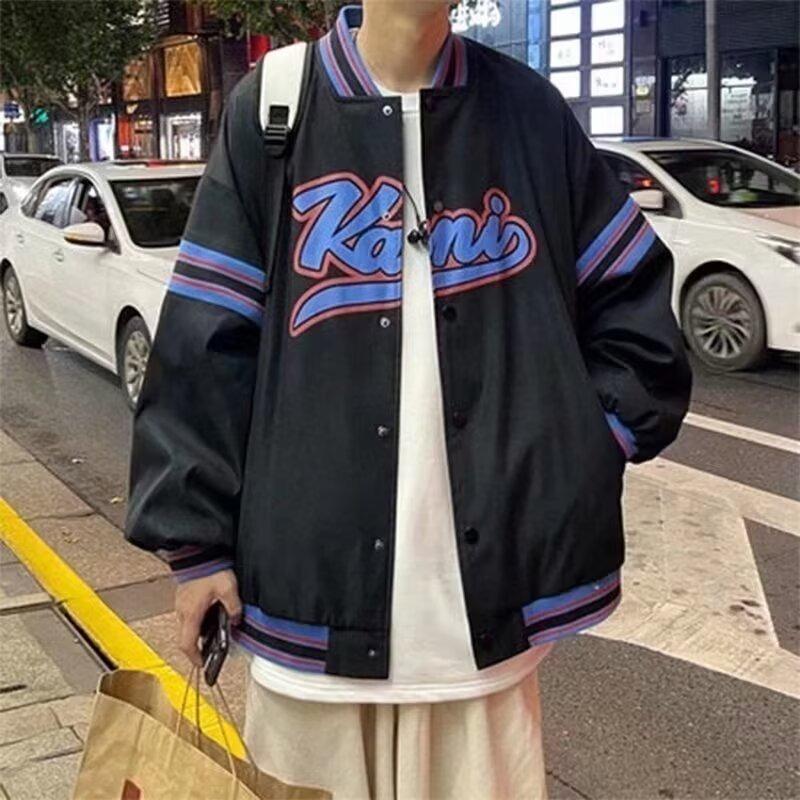 

2025 осень хулиганская красивая куртка мужская ins хай-стрит прилив бренд гонконгский стиль японский стиль Харадзюку корейская версия трендовая свободная куртка 3XL чёрный