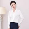 Formelles Damen-Anzugset mit V-Ausschnitt Chiffon Weißes Hemd