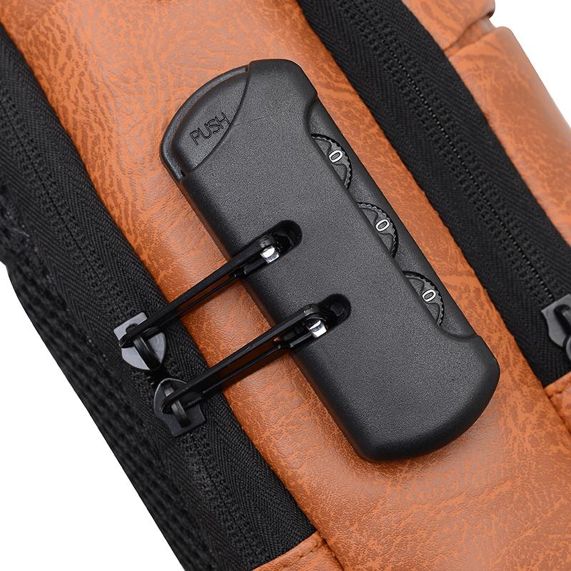 Men's Chest Bag Large Capacity Anti-theft Shoulder Bag USB Crossbody Bag