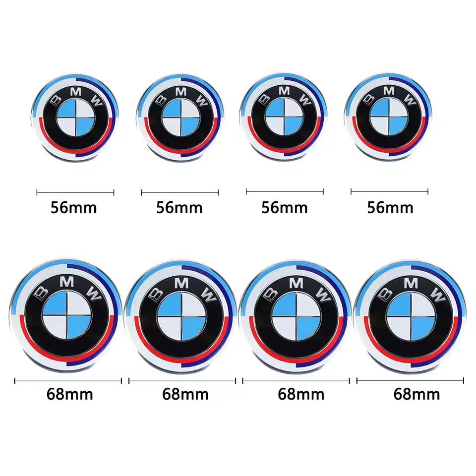 4Pcs 56mm 68mm Wheel Center Caps Emblem Badge For BMW 50th Anniversary X3 X5 X6 E39 E46 E90 E60 E87 E53 F10 F20 F30 M3 M5 M6 Z4 ZDFVU1