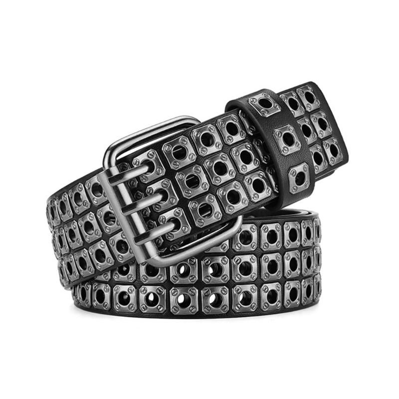 

Women Adjustable Waist Belt Black Color Belt All-match Coat Dress Men Harajuku Formal Waistband with Pin Hole Decor